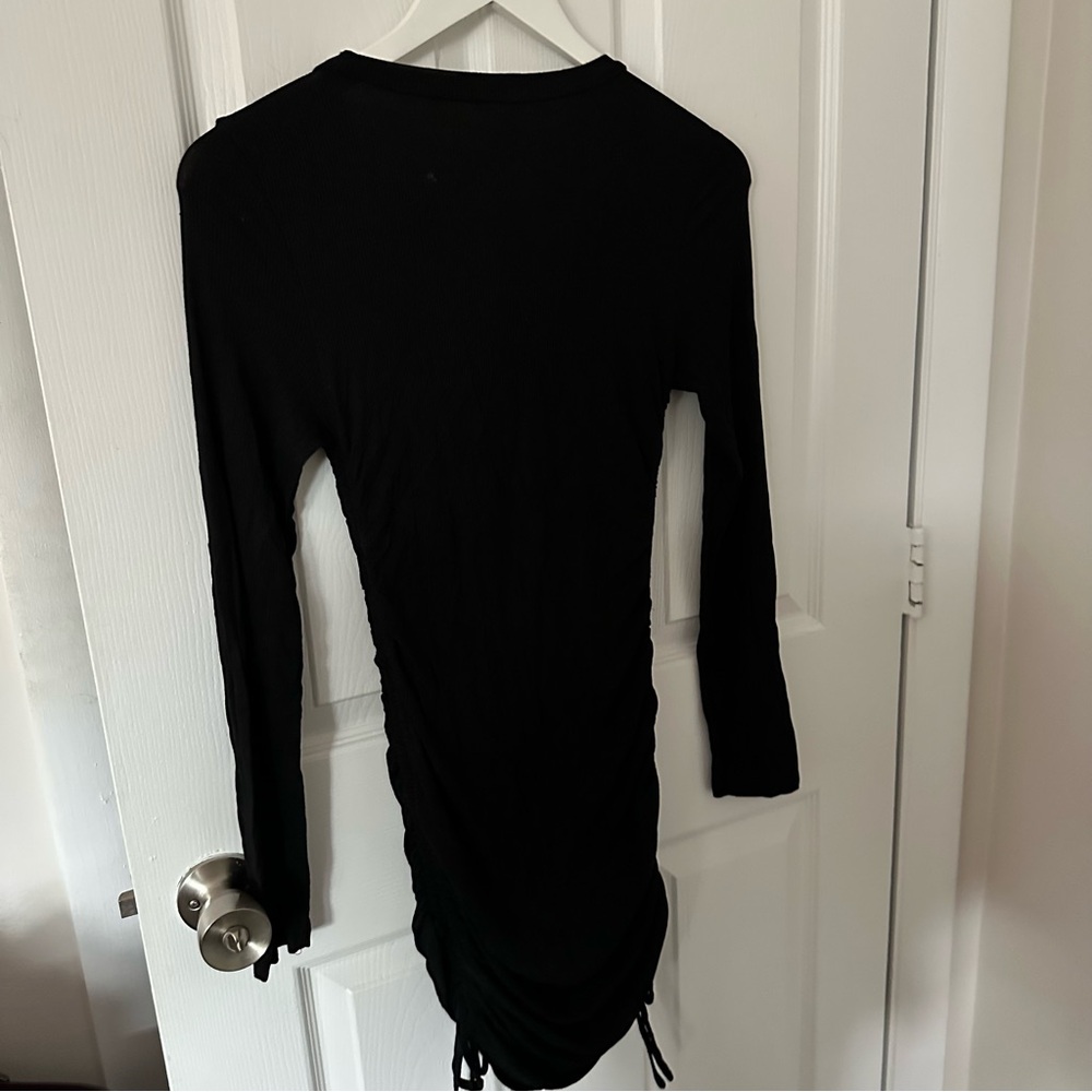 Black Ribbed Mini Dress - Picture 7 of 8